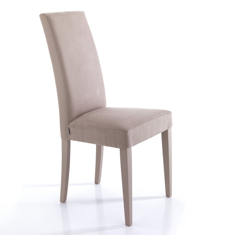 Zestaw 2 krzeseł LELLA TORTORA – aksamitna mikrofibra, lakierowane drewno, włoskie, jadalnia