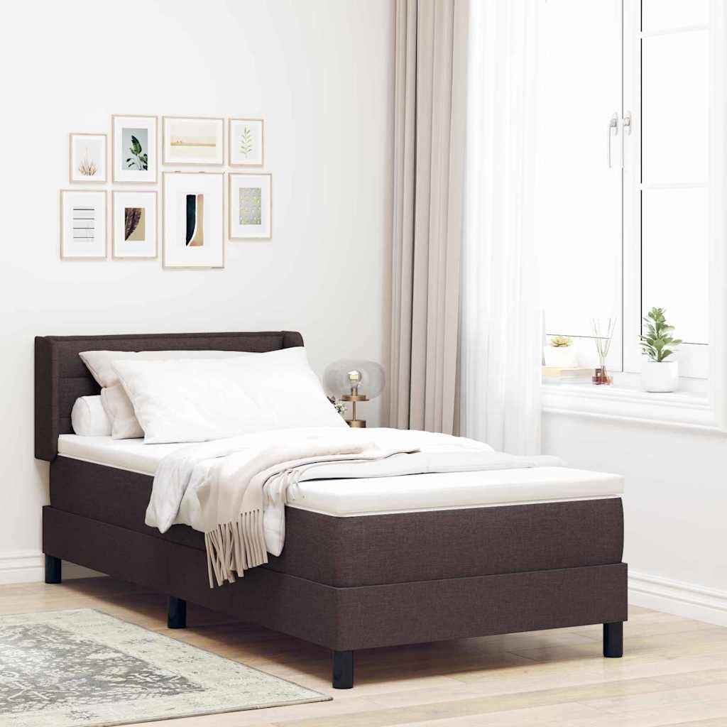 VidaXL Łóżko sprężynowe z materacem Ciemny brąz 200 x 80 cm Poliester