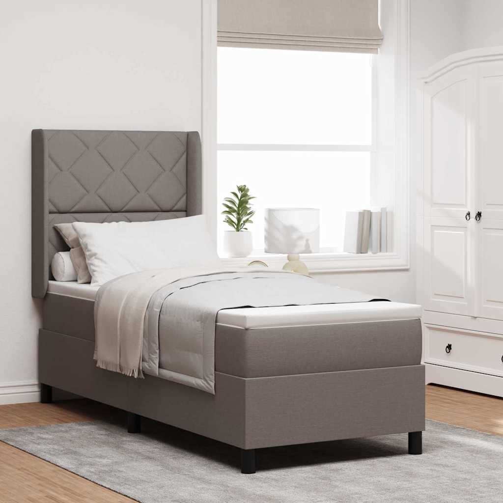 VidaXL Łóżko z sprężyną LED Ciemnoszary 80 x 200 cm tkanina