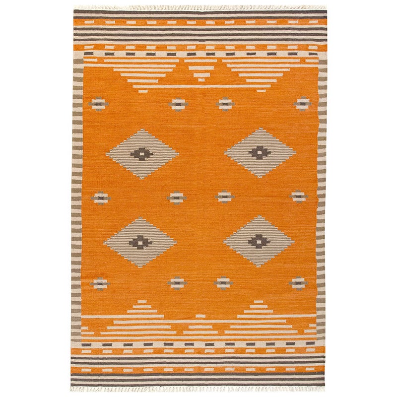 Hamid - KILIM AZTECA 230x160 - Dywan kilimowy, tkany ręcznie, 100% wełny, do salonu, sypialni, jadalni