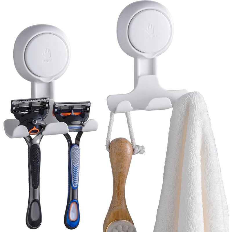 Zestaw 2 uchwytów prysznicowych, haczyków z przyssawką, wieszaków prysznicowych, wieszaków łazienkowych z przyssawką na ręczniki