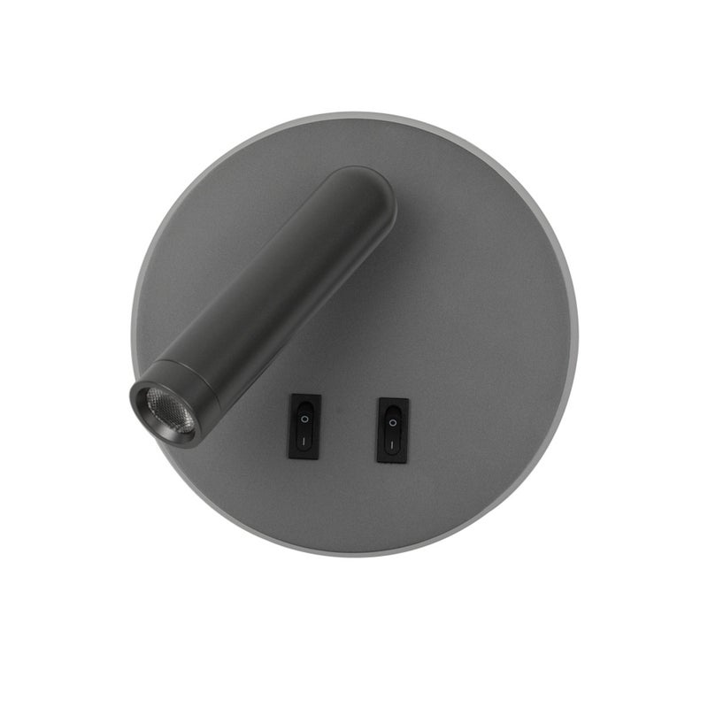 Kinkiet FURLA LED 8W Ciepła biel 516lm szary wym: 14,5x14,5x13 cm IP20 Italux