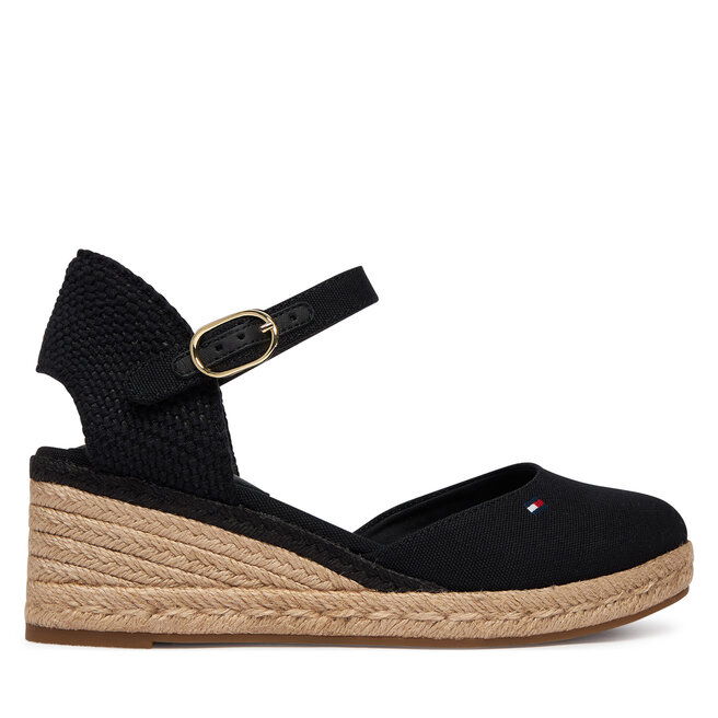 Espadryle Tommy Hilfiger Mid Wedge Espad Closed Toe FW0FW09233 Czarny