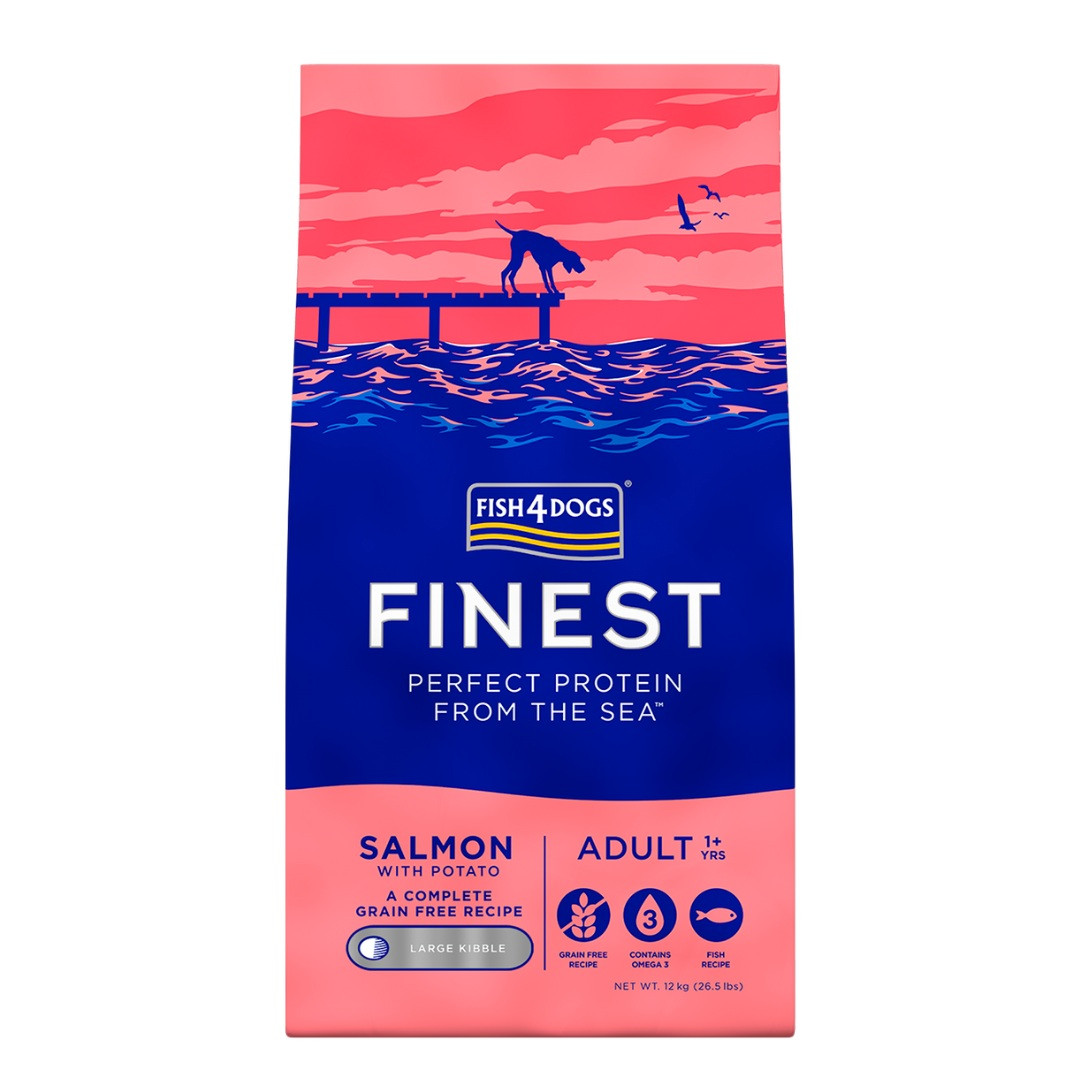 FISH4DOGS Finest Salmon Duże rasy - sucha karma dla psa - 12kg