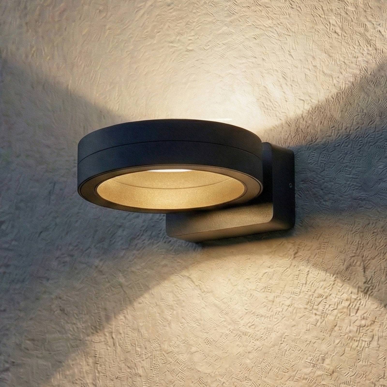 Kinkiet zewnętrzny LED Selviro Lindby, czarny, aluminium, nowoczesny