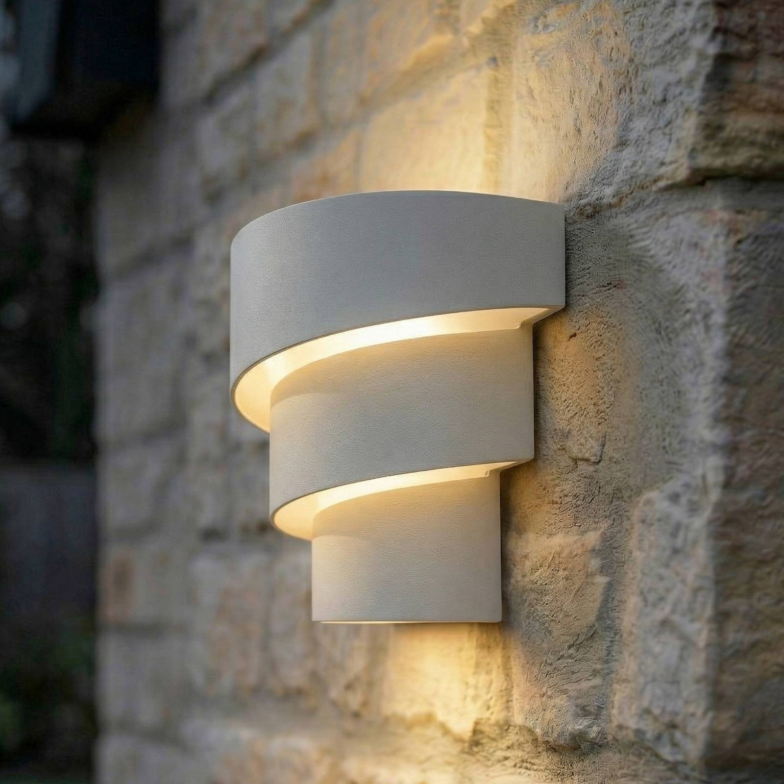 Kinkiet zewnętrzny LED Valir Lindby, biały / opal, aluminium, design