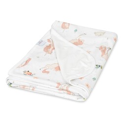 BabyMatex Kocyk bambusowy 75x100 Bamboo biały różowy jednorożce