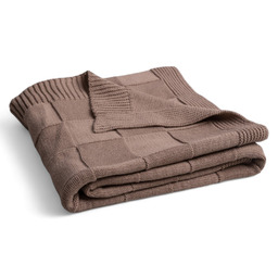 BabyMatex Kocyk dziecięcy 80x100 Square Checks brązowy kratka bawełniany