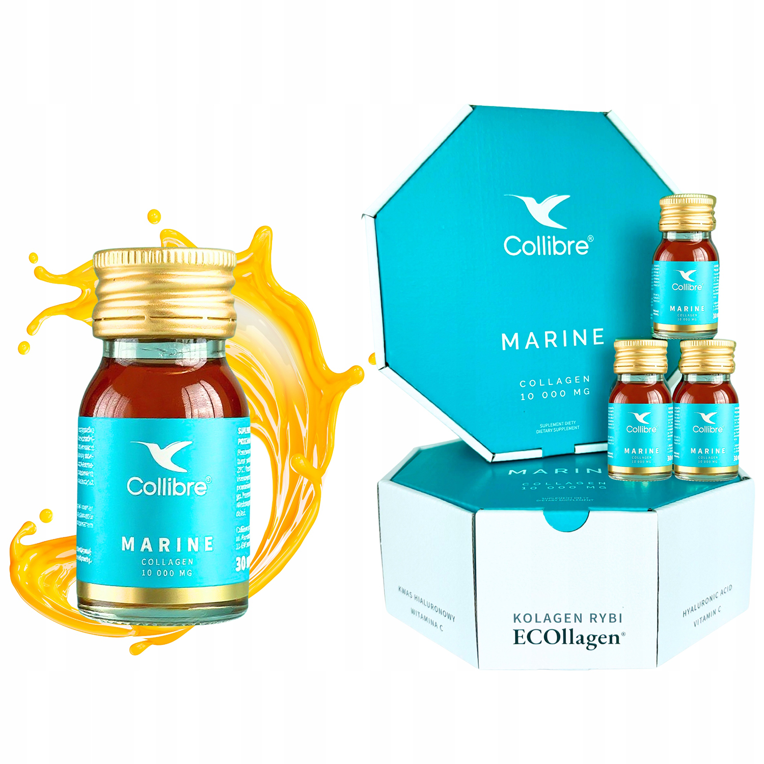 Collibre Marine Shot, kolagen, 30 ml x 15 sztuk KRÓTKA DATA