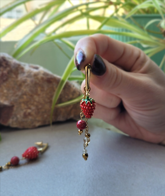 Kolczyki Poziomki z Cytrynami