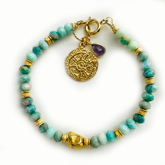 BŁOGOŚĆ 1- Bransoletka AMAZONIT, kamienie naturalne