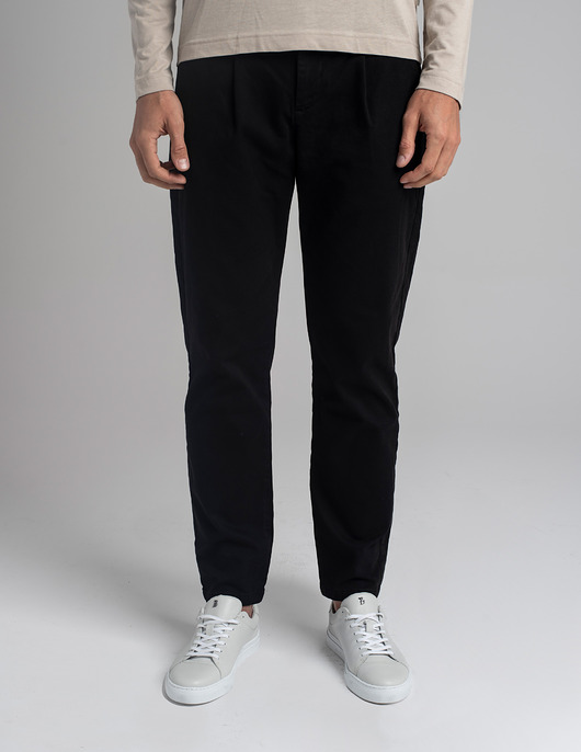 Męskie spodnie casual montieri czarne comfort fit