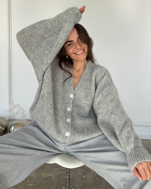 Wełniany kardigan Harmony grey