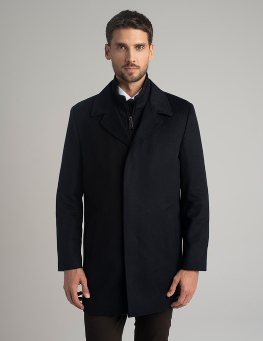 Wełniany płaszcz serre granatowy