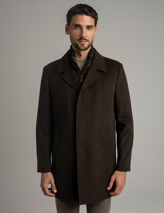 Wełniany płaszcz serre brązowy