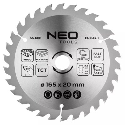 NEO TOOLS Tarcza do cięcia 55-686 165 mm