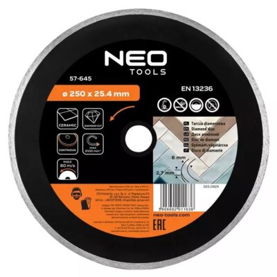 NEO TOOLS Tarcza do cięcia 57-645 250 mm