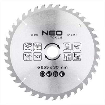 NEO TOOLS Tarcza do cięcia 57-686 255 mm