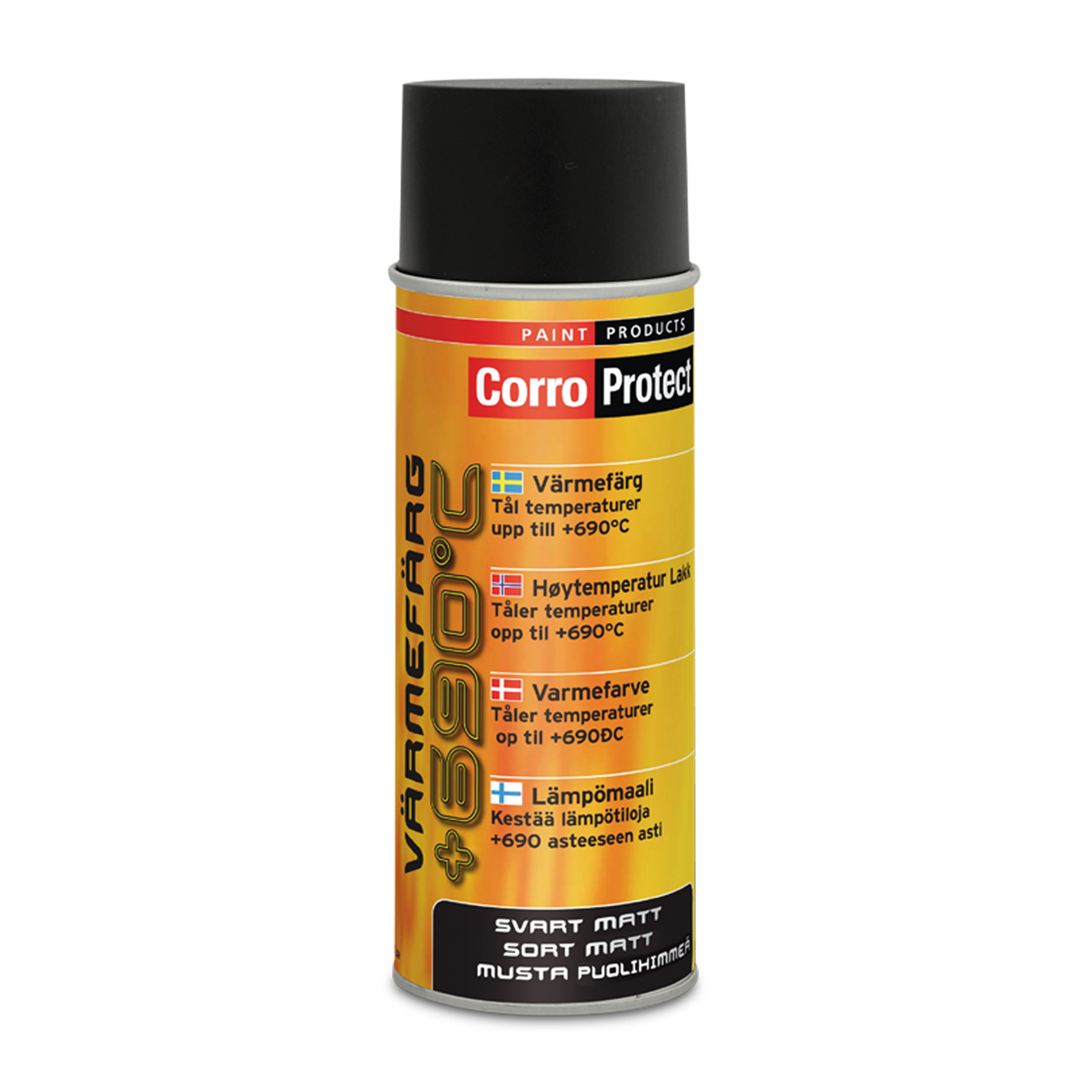 Farba Wysokotemperaturowa CorroProtect Czarna 400 ml