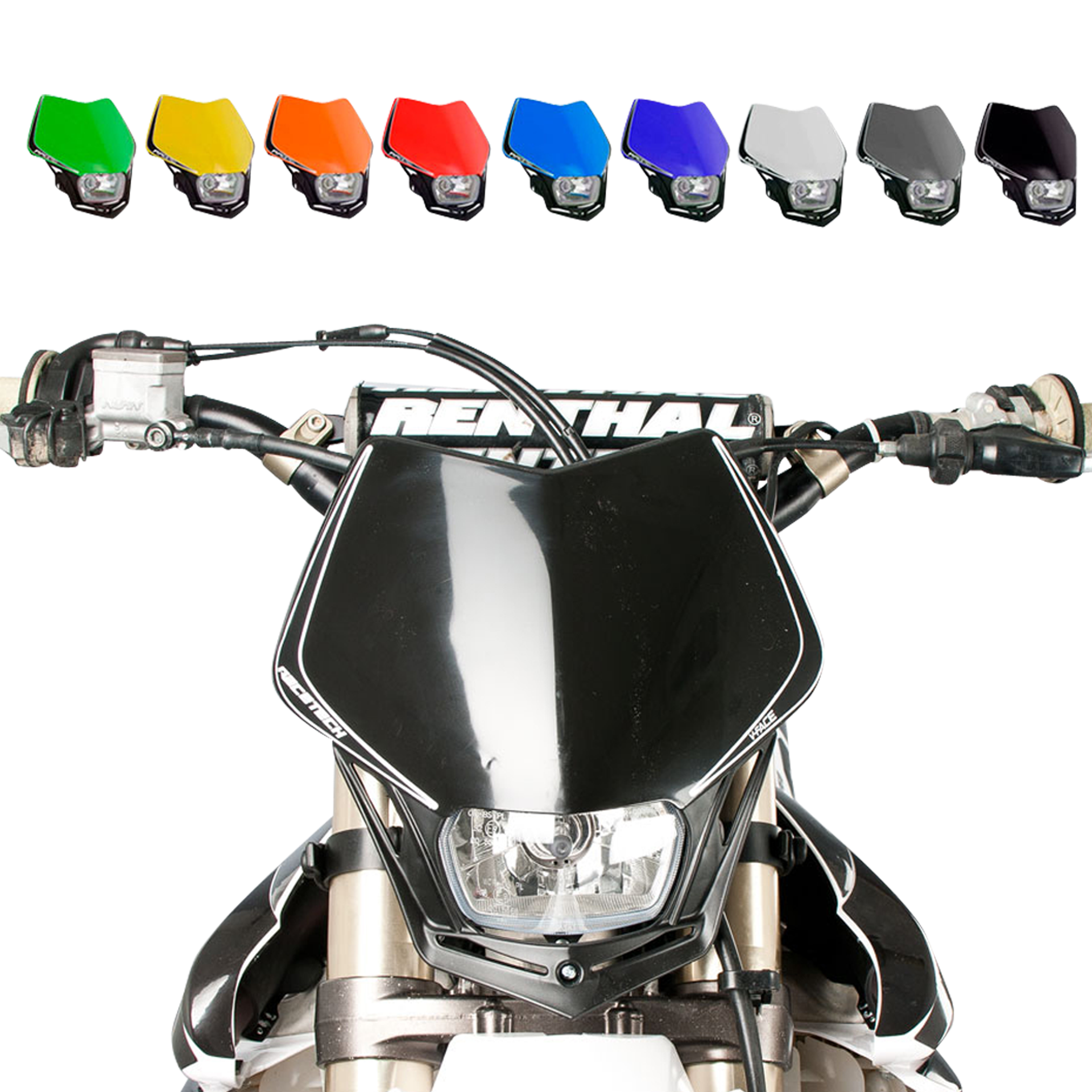 Lampa Przednia Racetech V-Face Niebieski