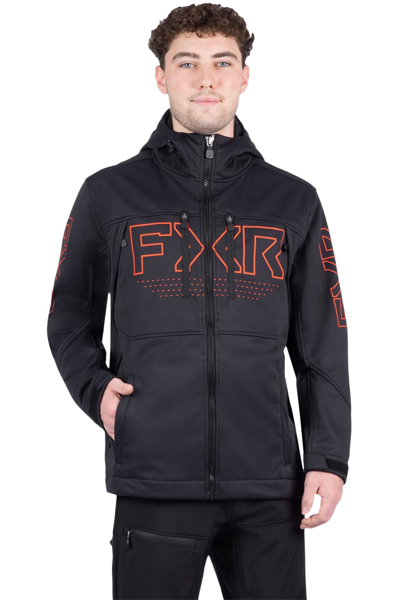 Kurtka Cross/Enduro Softshell FXR Helium Pro Softshell Le Czarny/PomarańczowyXL