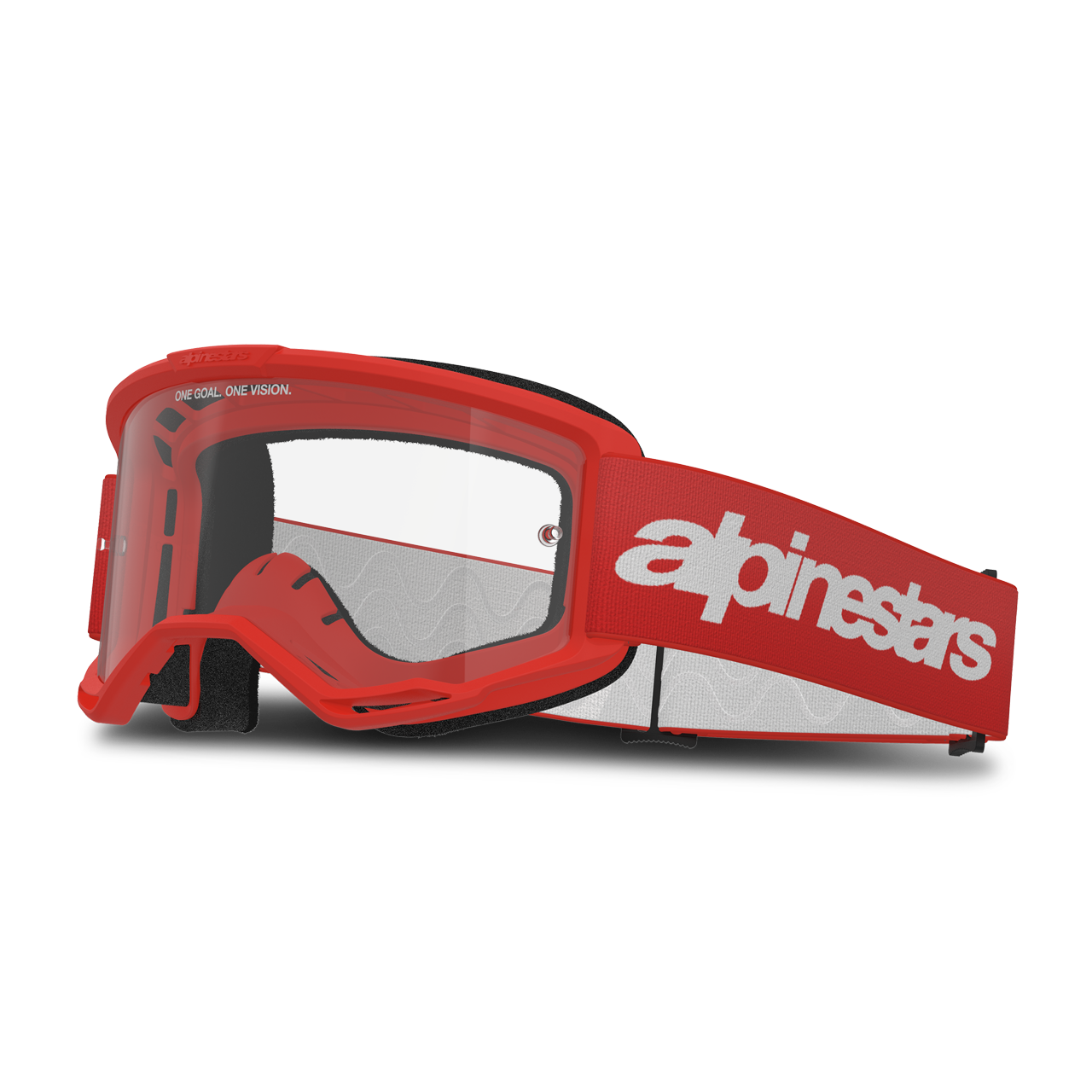 Gogle Cross Alpinestars Vision 3 Wordmark Czerwony Przezroczysty