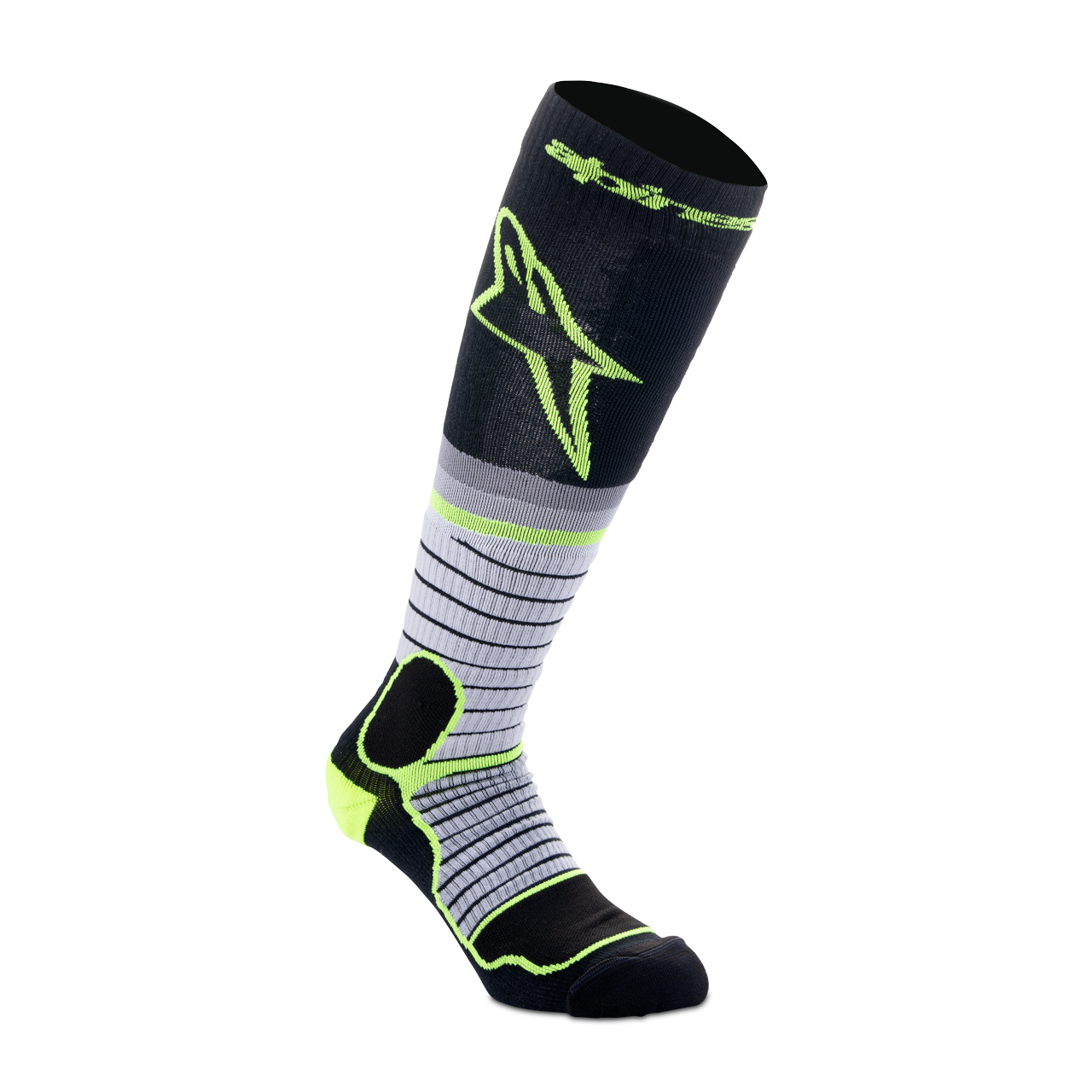 Skarpety Cross Alpinestars Pro Czarny/Szary/Żółty FluorescencyjnyL
