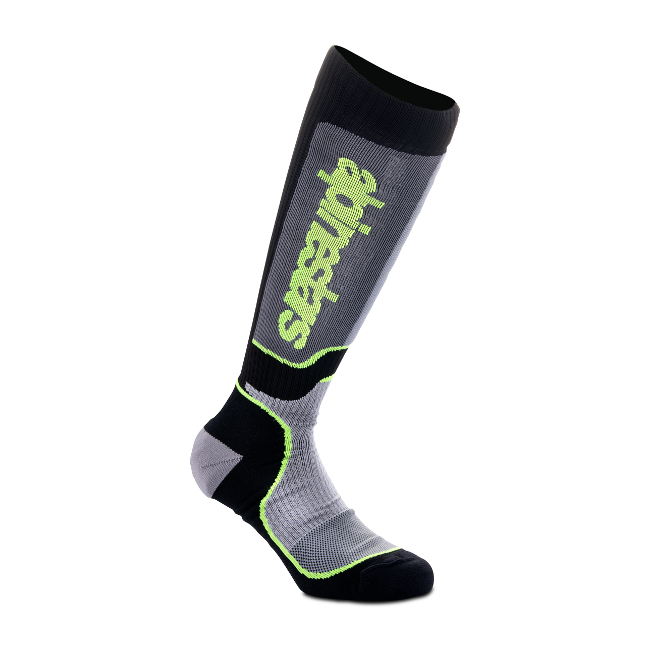 Skarpety Cross Dziecięce Alpinestars Plus Czarny/Szary/Żółty FluorescencyjnyM-L