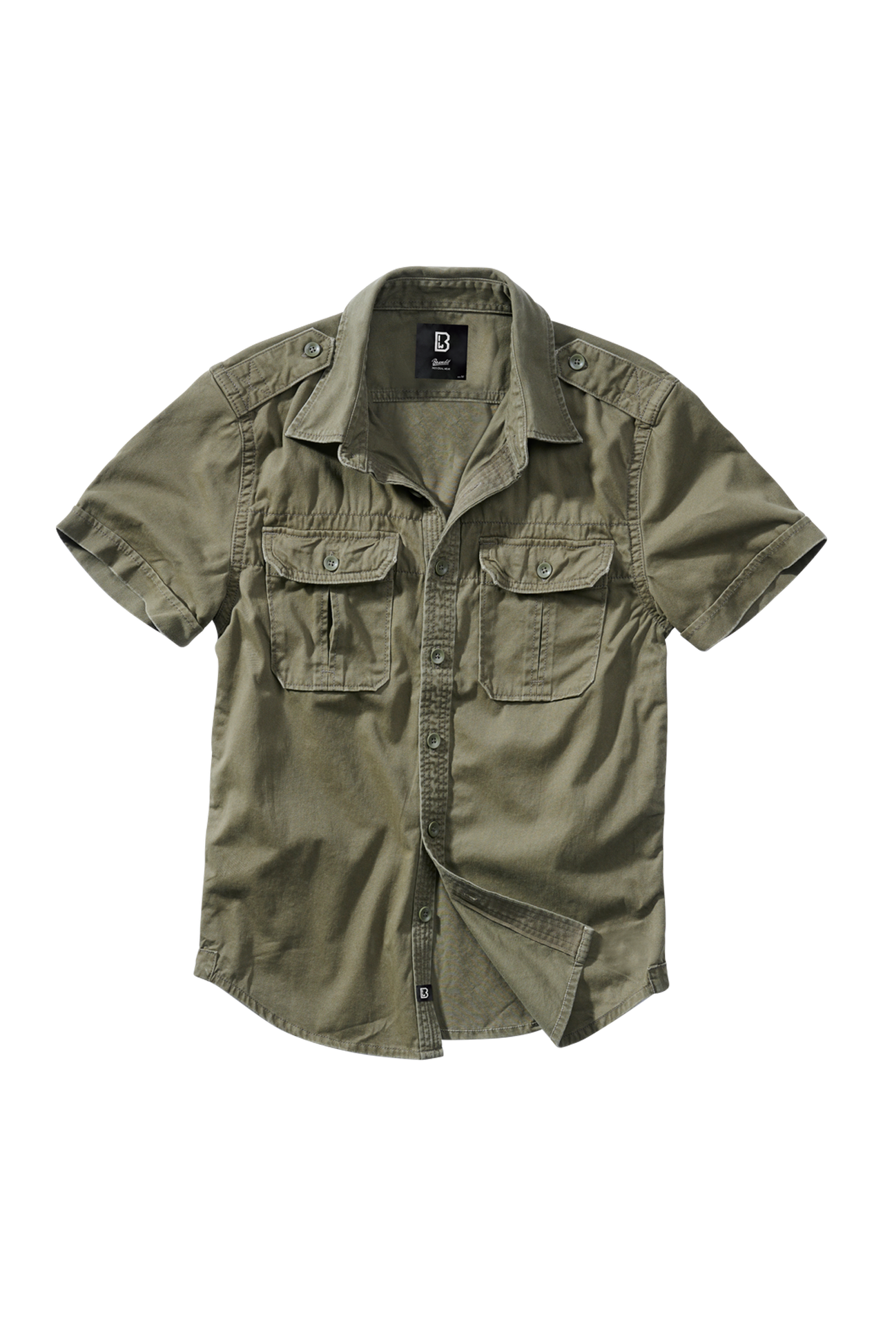Koszula z Krótkim Rękawem Brandit Vintage OliwkowyXL