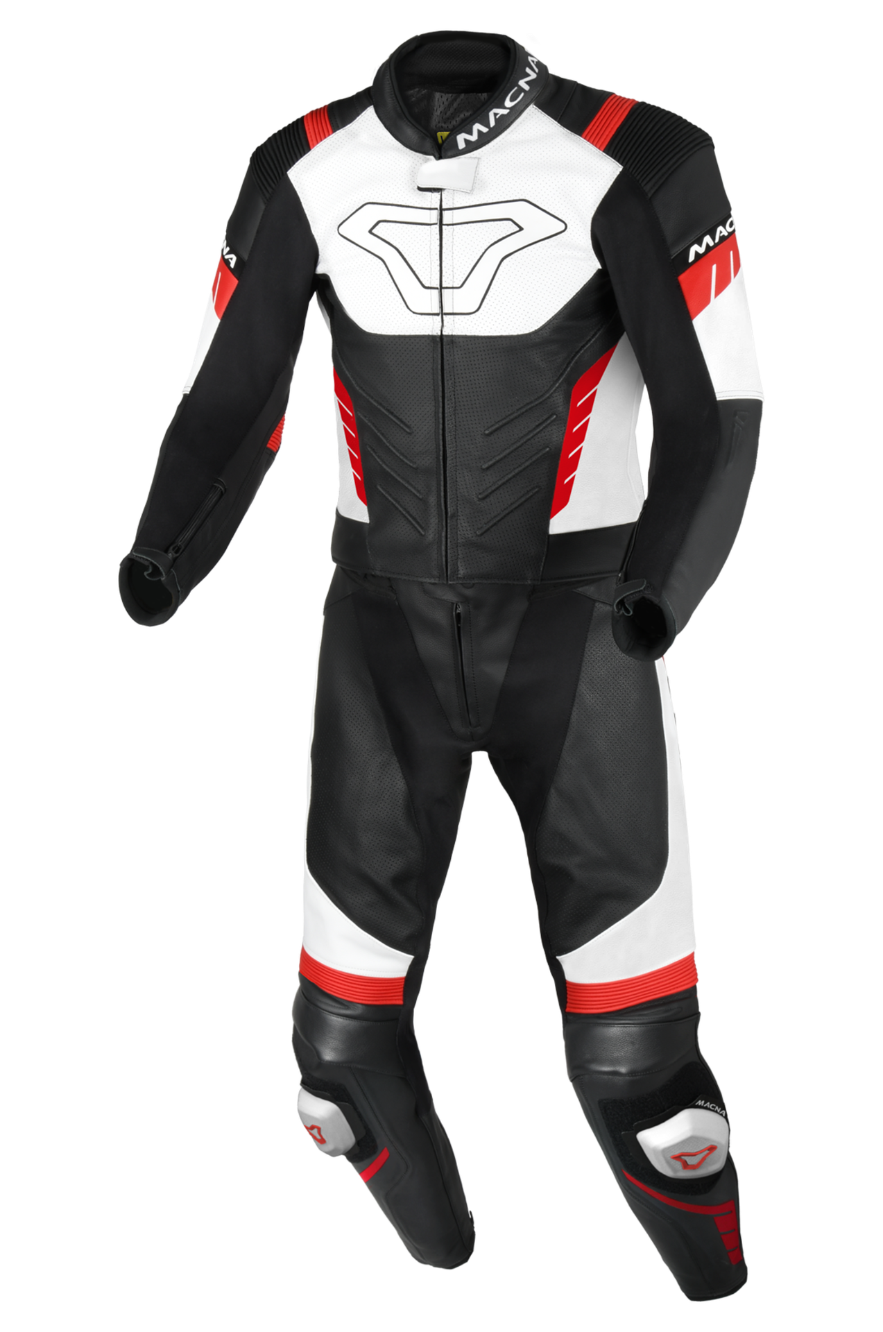 Kombinezon Skórzany Dwuczęściowy Macna Varshall 2 Czarny/Czerwony54