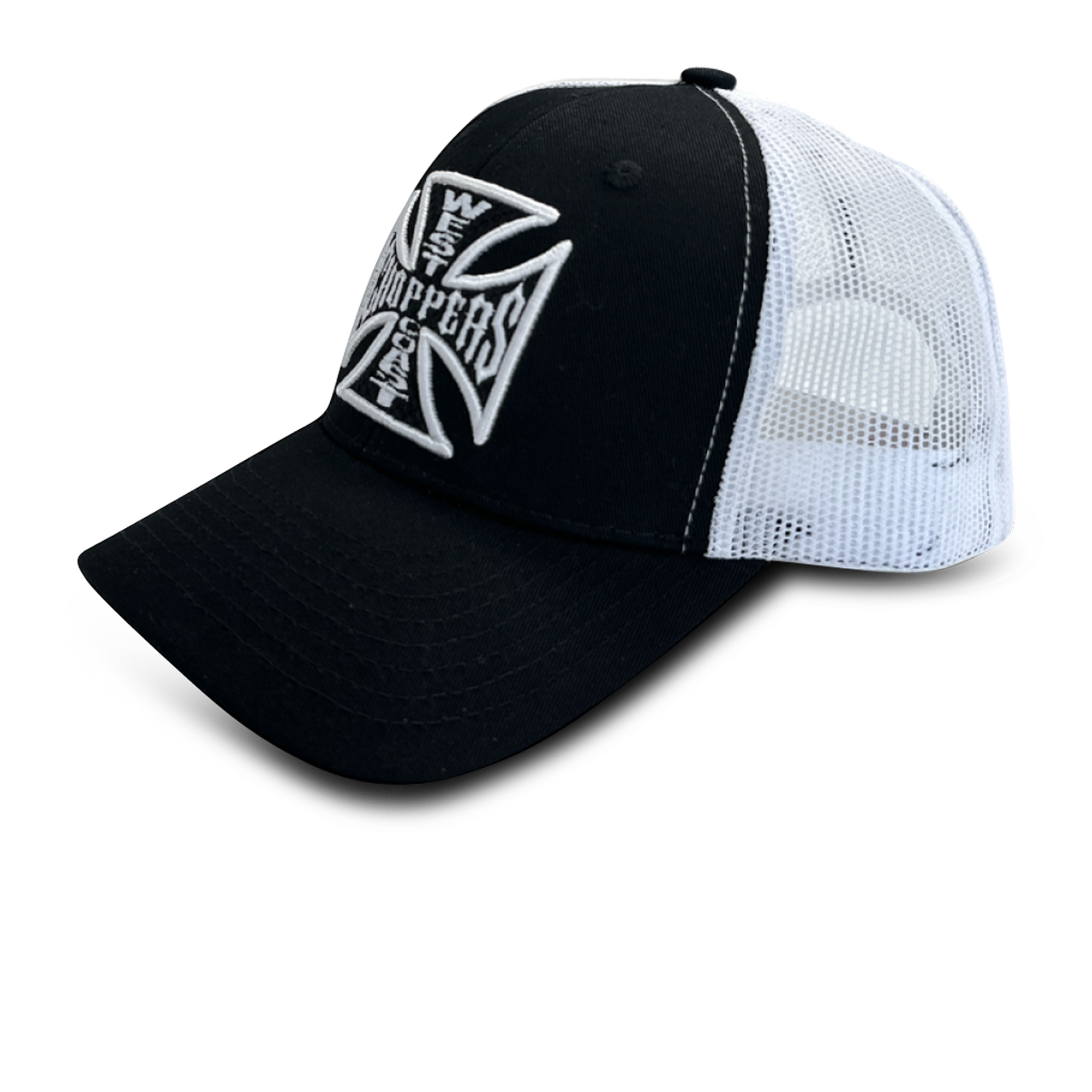 Czapka z Daszkiem West Coast Choppers OG Cross Czarny/Złamany BiałyOnesize