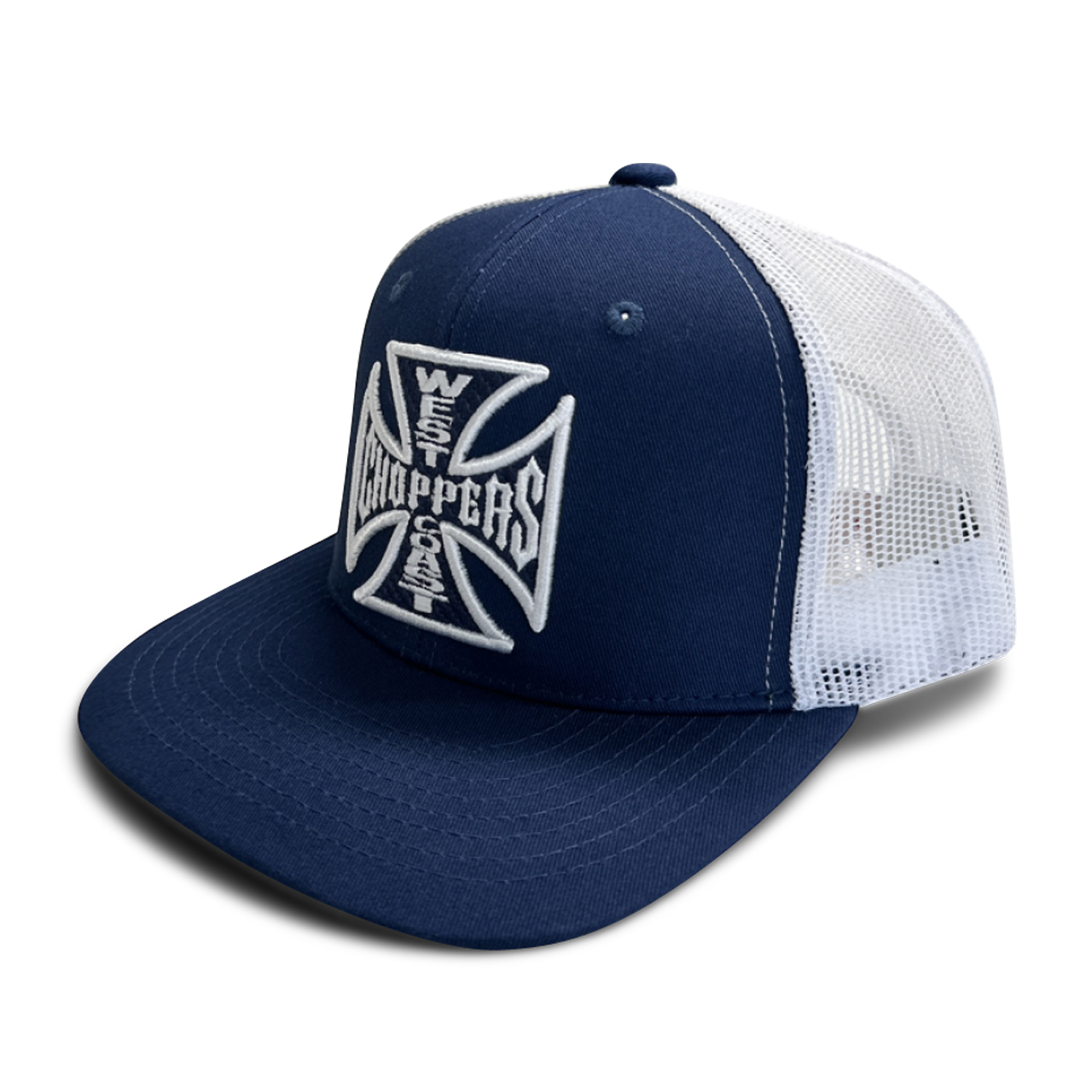 Czapka z Daszkiem West Coast Choppers OG Cross Flatbill Granatowy/Złamany BiałyOnesize