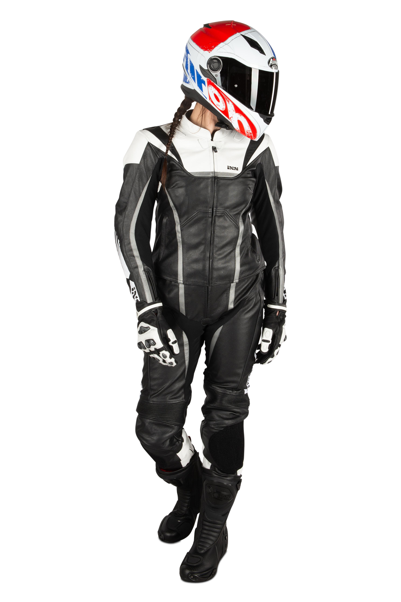 Kombinezon Skórzany Dwuczęściowy iXS Sport LD RS-1000 Damski Czarny/Złamany Biały/Srebrny32