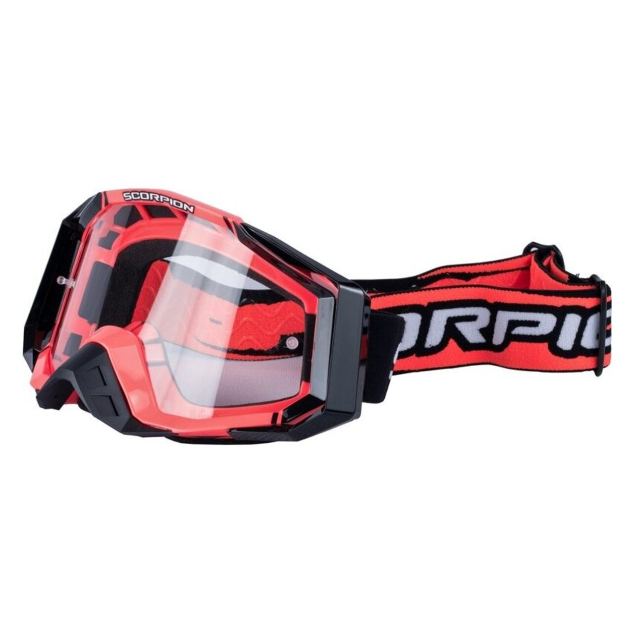 Gogle Cross Scorpion Antifog Przezroczysta Czarny/Czerwony