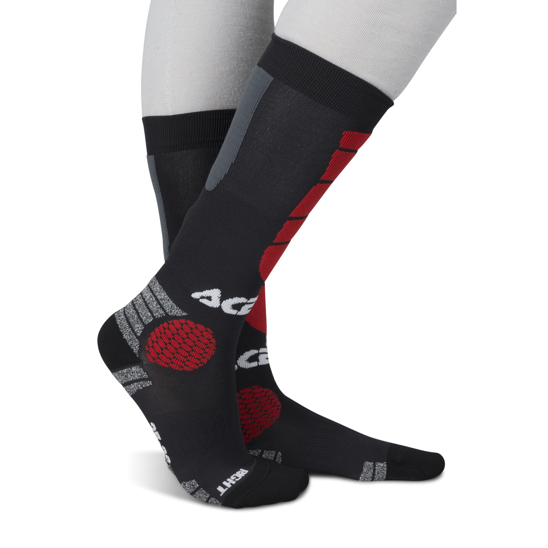 Skarpety Cross Acerbis Impact Dziecięce Czarny/CzerwonyL