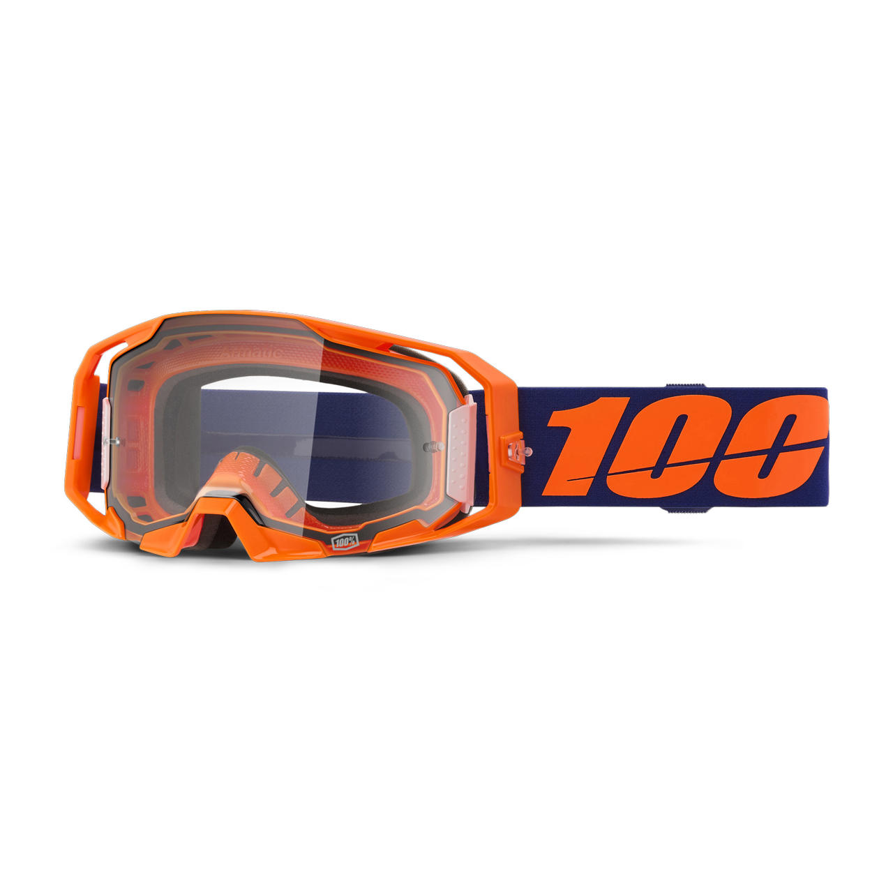 Gogle Cross 100% ARmatic Przezroczysta Szybka Neonowy Pomarańczowy