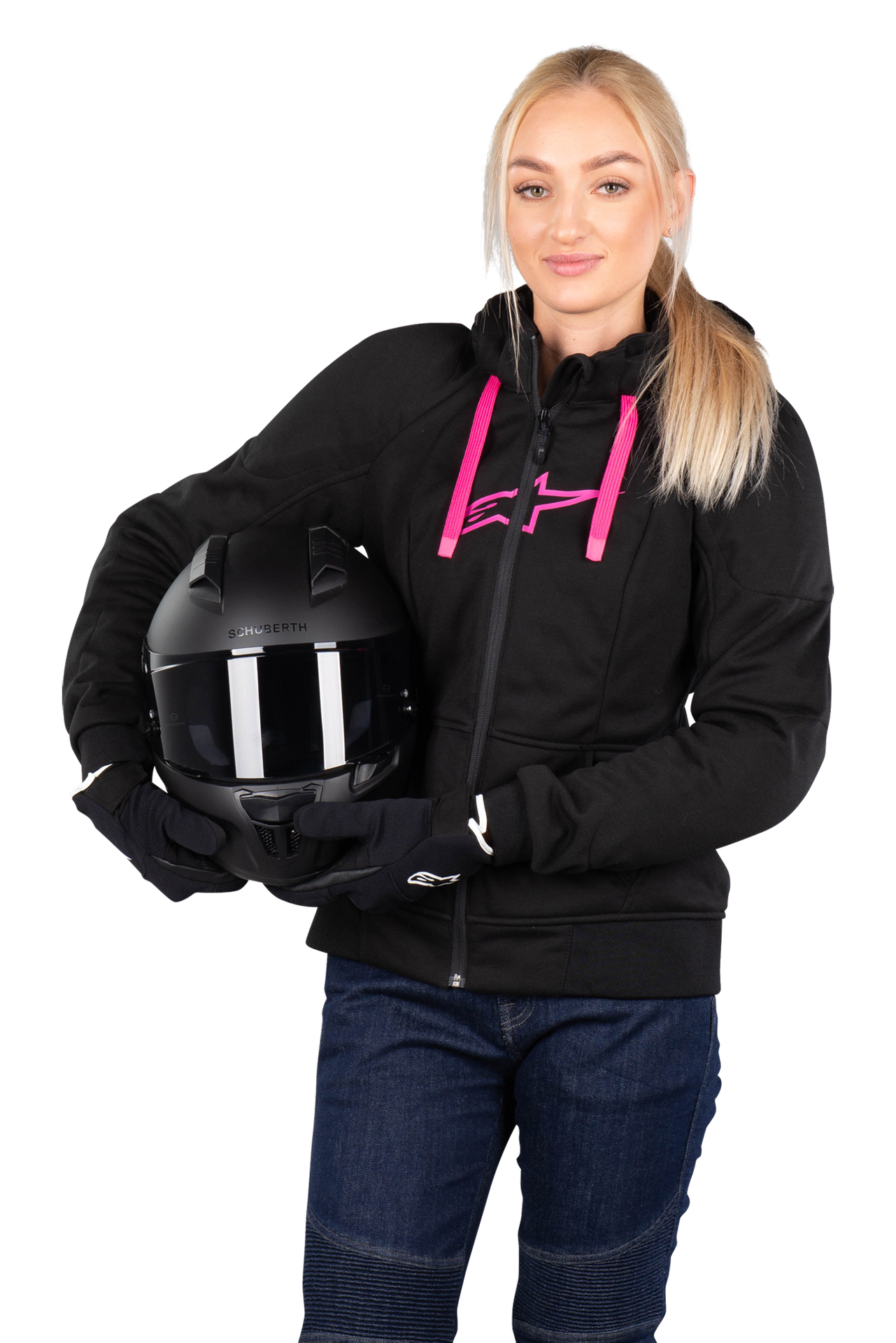 Bluza z Kapturem Alpinestars Stella Chrome Sport Czarny/RóżowyXXL