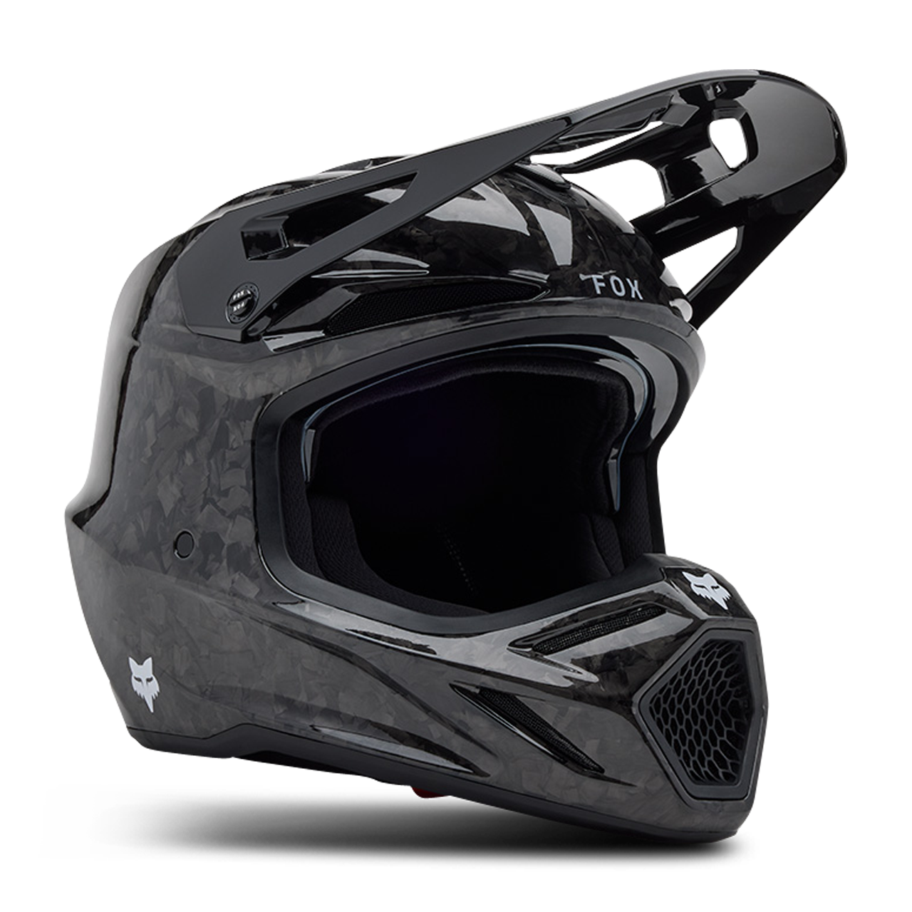 Kask Cross FOX V3 Rs Carbon Solid CzarnyS