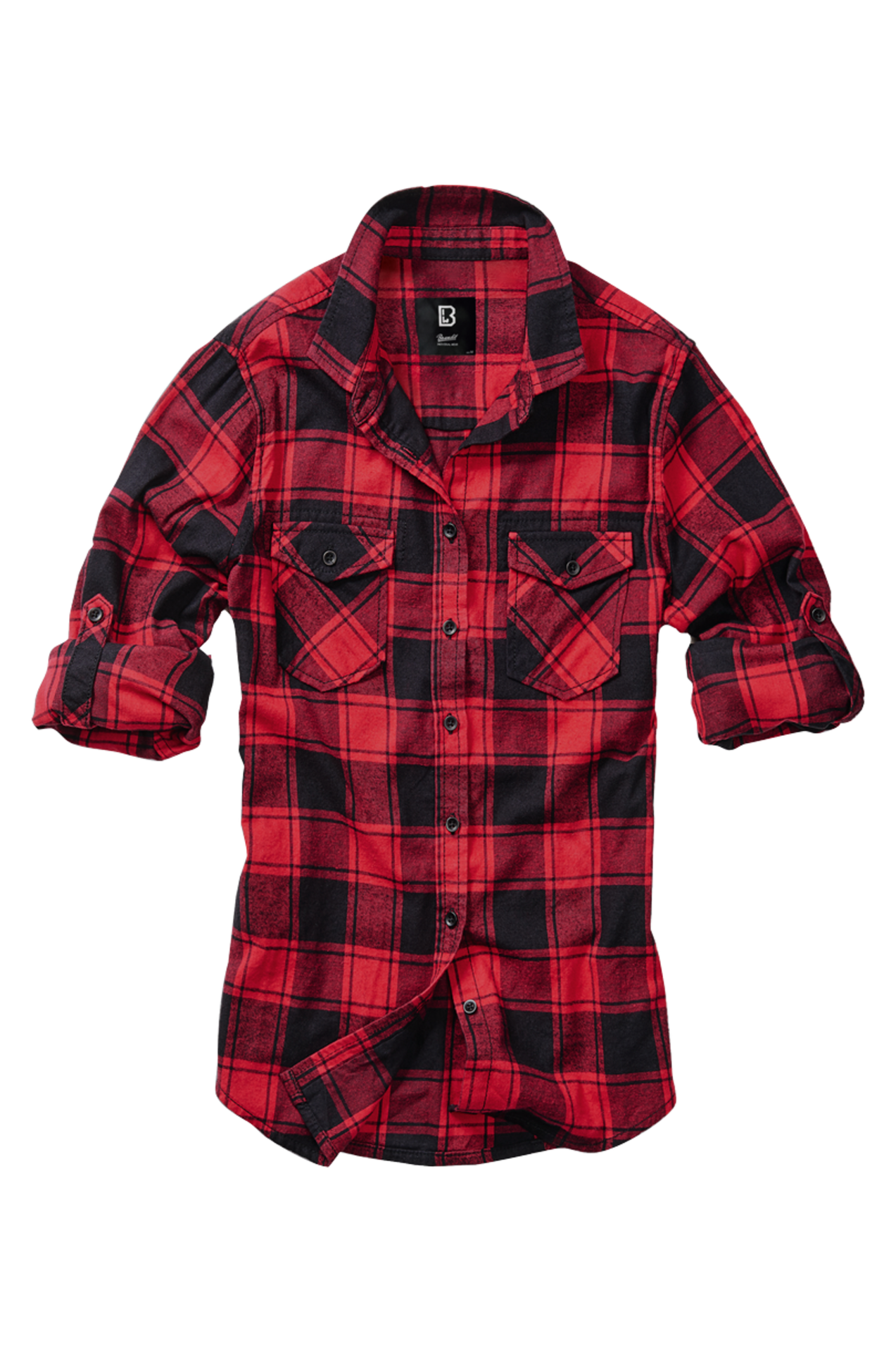 Koszula z Długim Rękawem Brandit Amy Flannel Damska Czerwony/CzarnyXXL