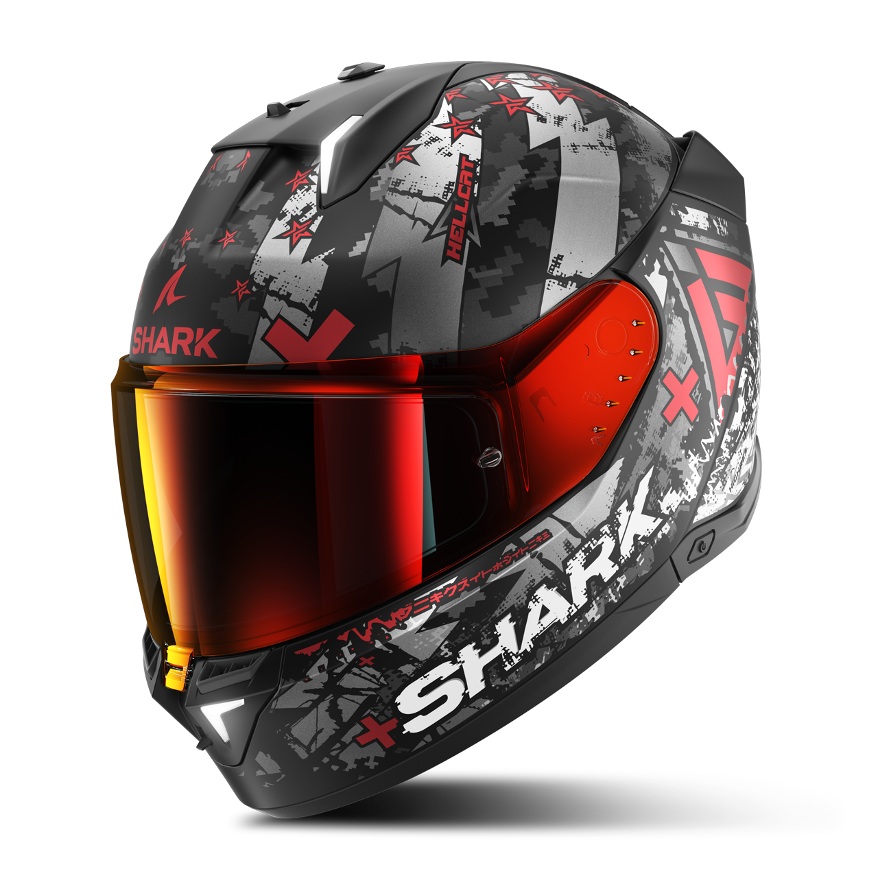 Kask Integralny Shark Skwal i3 Hellcat Czarny chromowany/czerwonyXXL