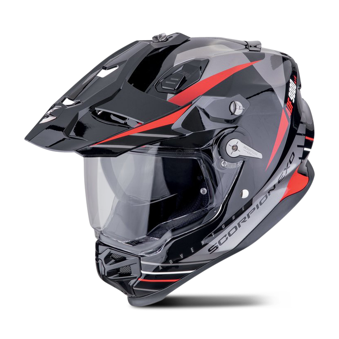 Kask Adventure Scorpion ADF-9000 Air Feat Czarny/Srebrny/CzerwonyXXL