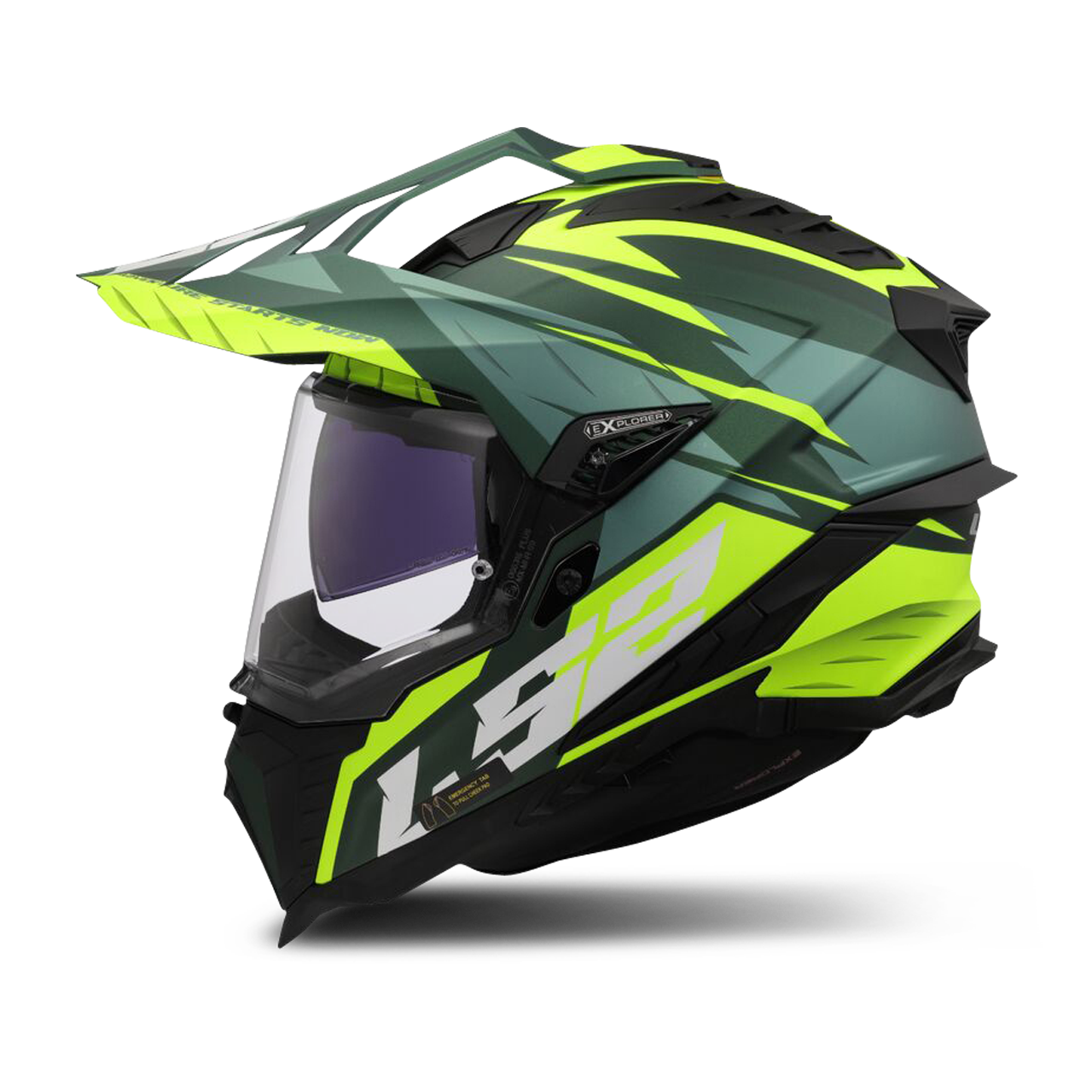 Kask Cross LS2 MX701 Explorer Zielony/ŻółtyXXXL