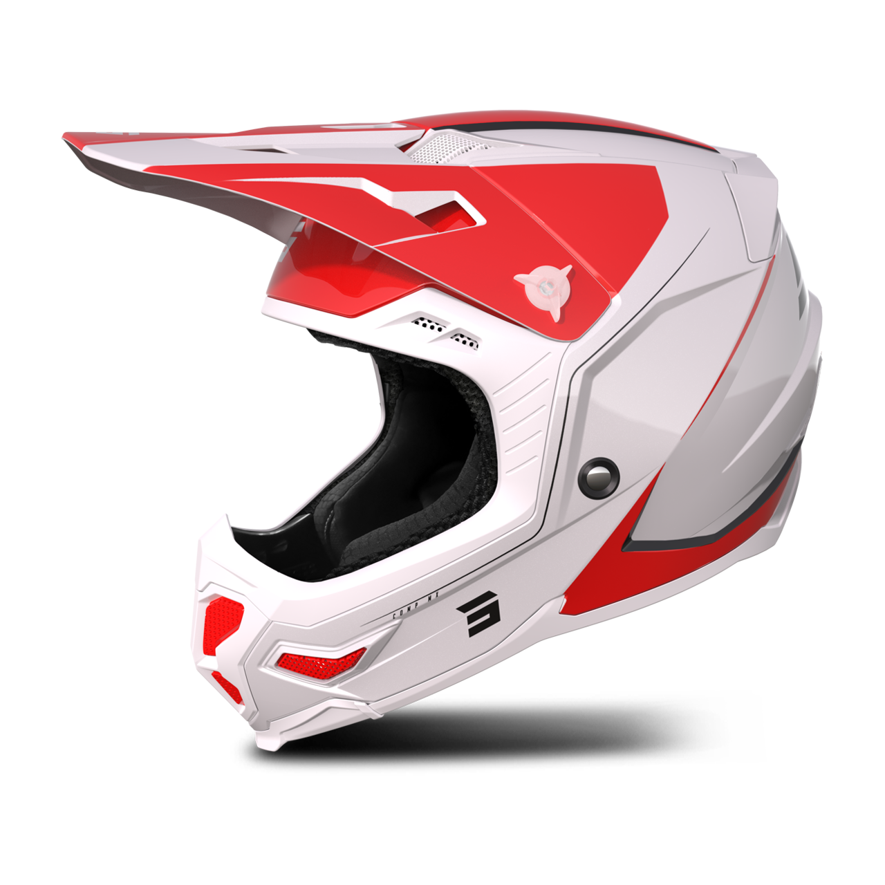 Kask Cross Shot Core Comp Mips® Złamany Biały/CzerwonyXL