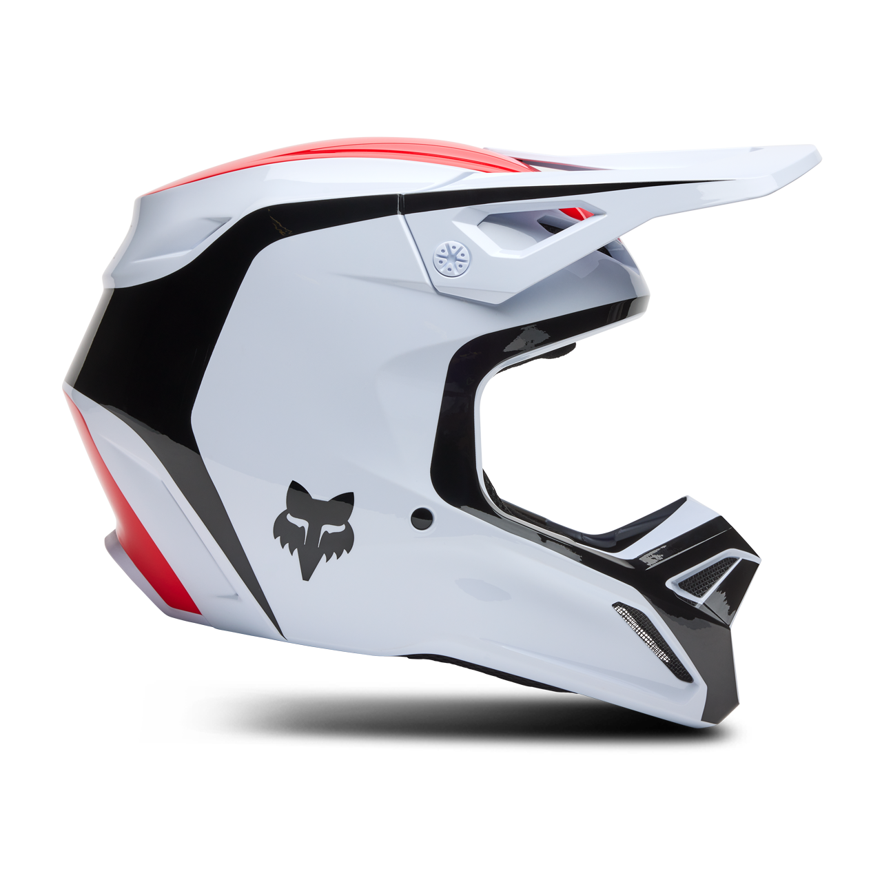 Kask Cross FOX V1 Flow Złamany Biały/CzerwonyXL