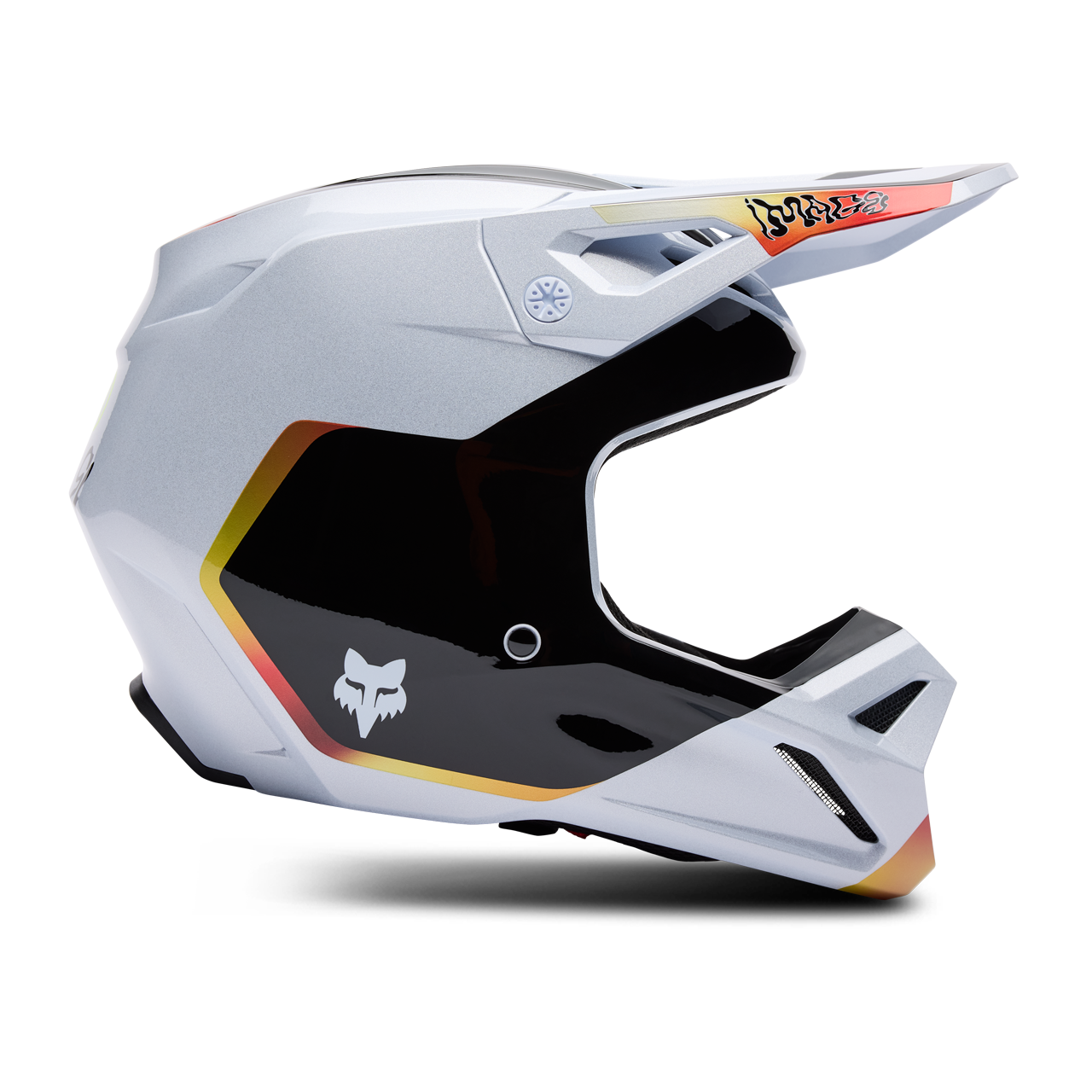 Kask Cross FOX V1 Hello Future Złamany BiałyXL