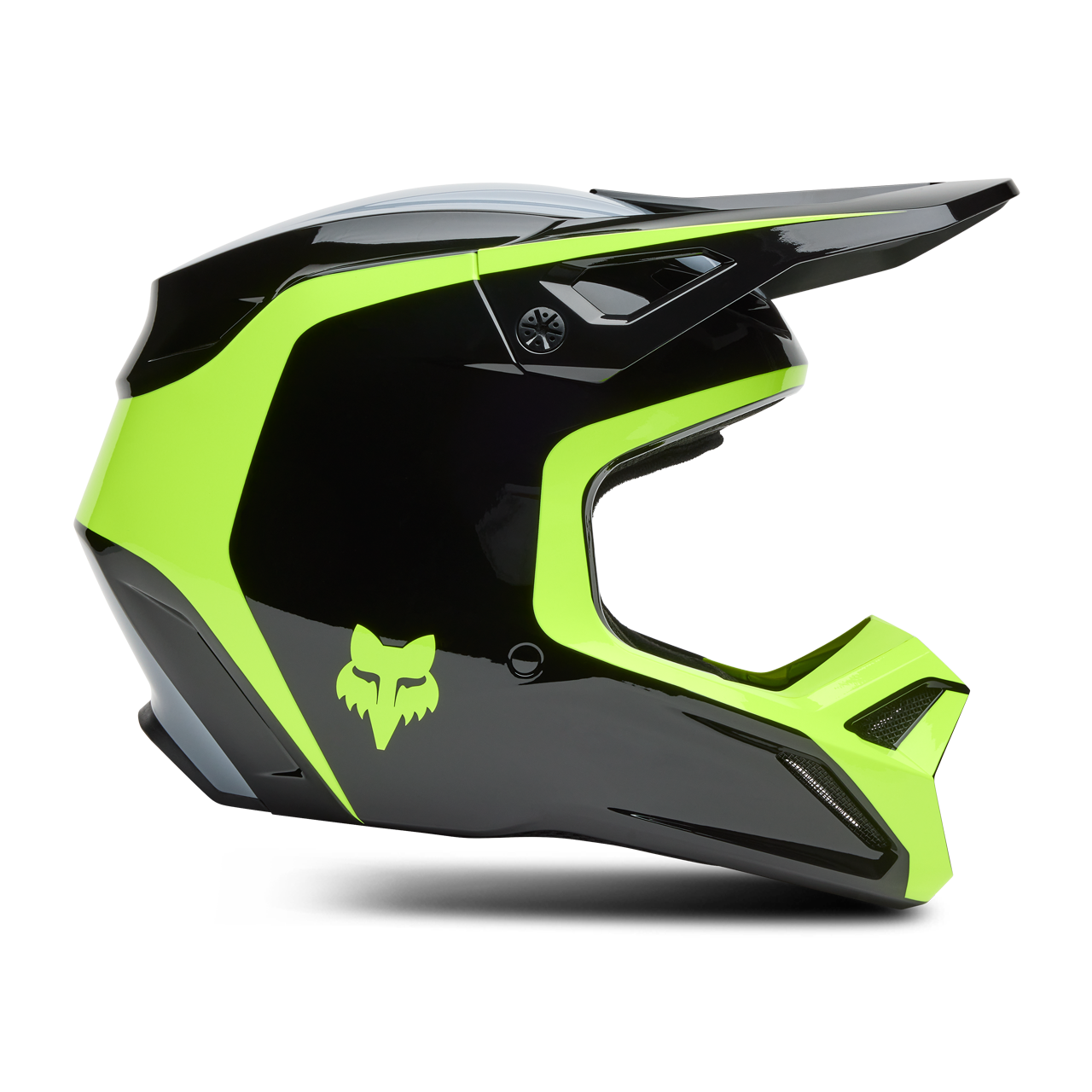 Kask Cross FOX V1 Flow Czarny/ŻółtyXS