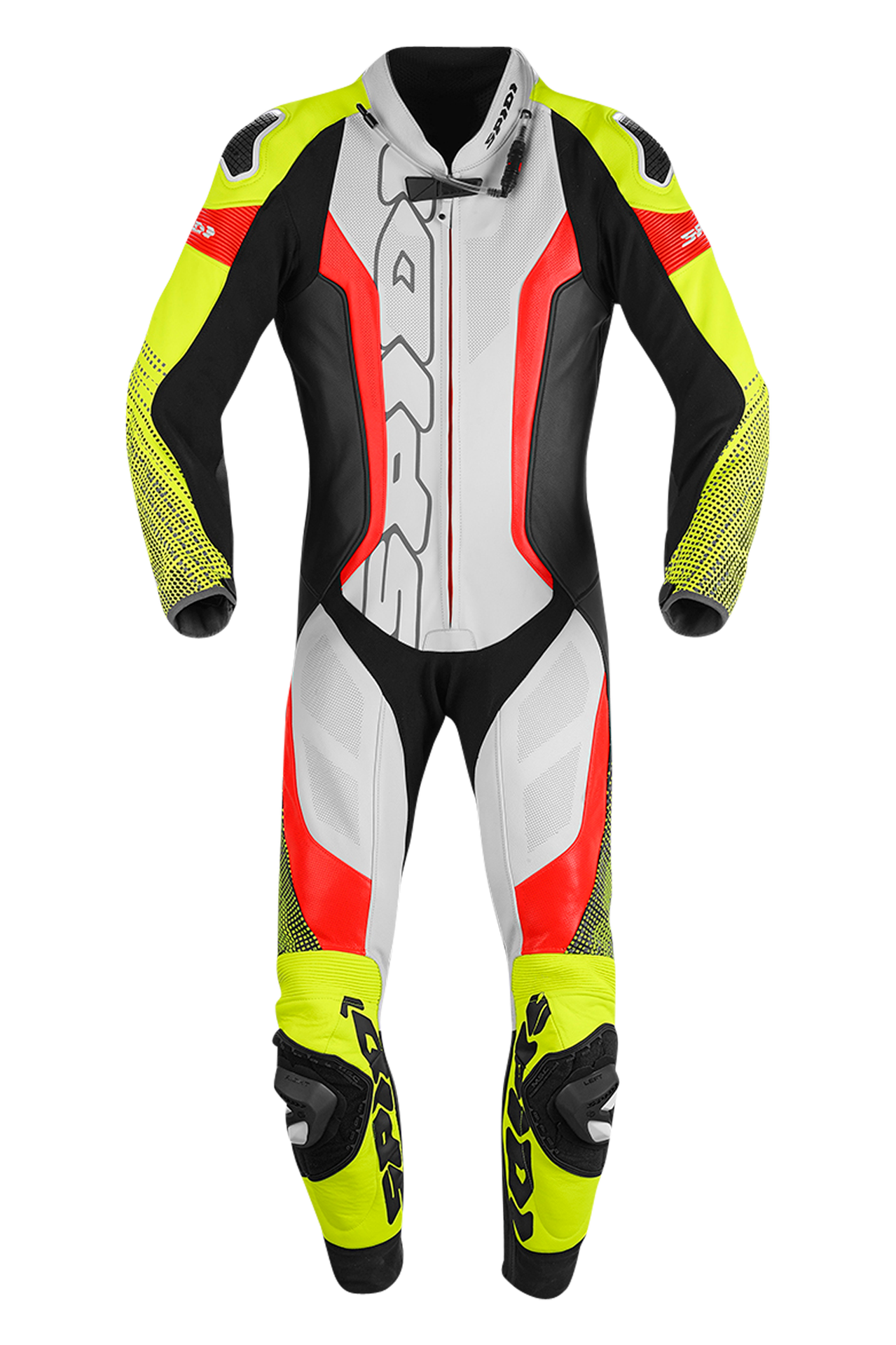 Kombinezon Skórzany SPIDI Supersonic Pro Czarny/Fluorescencyjny żółty48