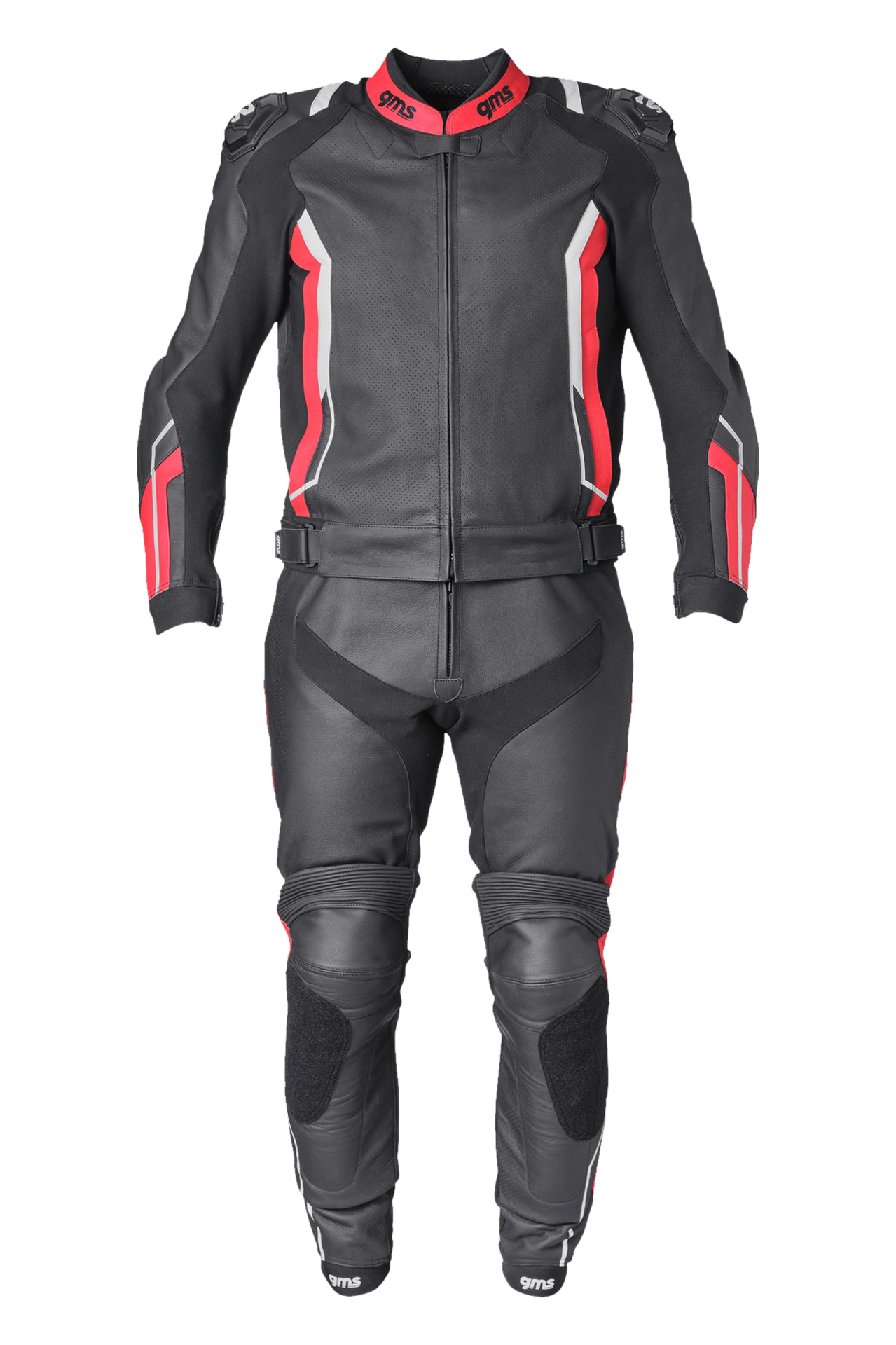 Skórzany Kombinezon Motocyklowy GMS GR-1 Czarny/Czerwony/Złamany Biały52