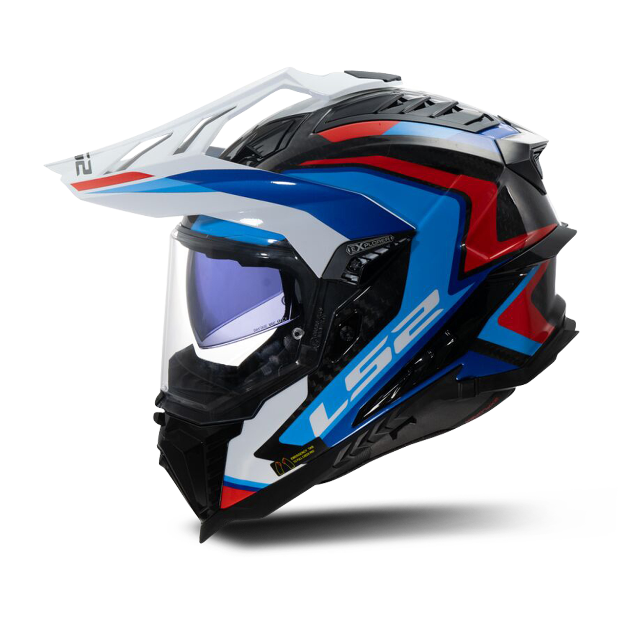 Kask Adventure LS2 MX701 Explorer C Złamany Biały/NiebieskiXS