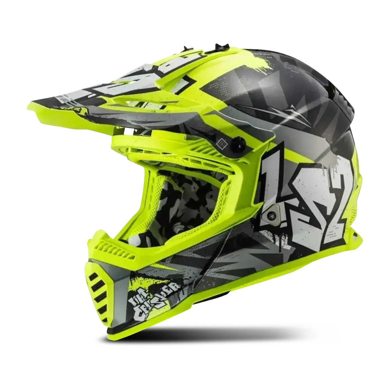 Kask Cross LS2 MX437 Fast II Dziecięcy Mini Starmaw Crusher Czarny/ŻółtyS